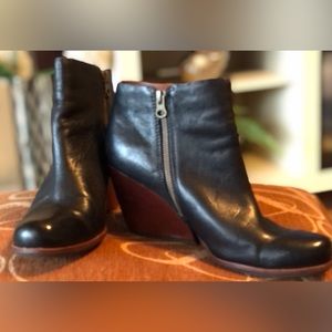 KORK-EASE Black Leather Booties